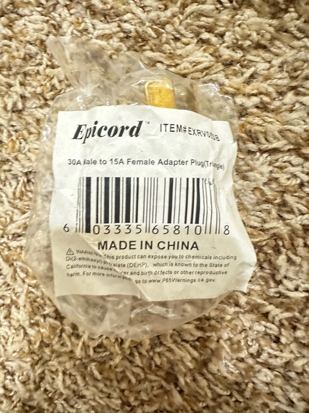Set of 10- Epicord 30A Male to 15A Female Adapter Plug (Triangle)
